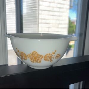 Pyrex White and Orange Mixing Bowl